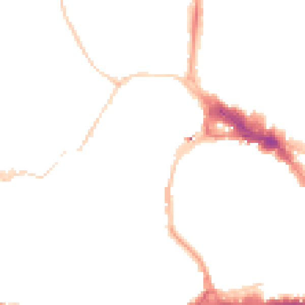 Night-time road noise heatmap for BS8 1AL