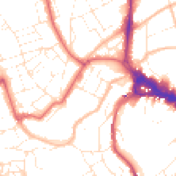 Daytime road noise heatmap for BS8 1AP