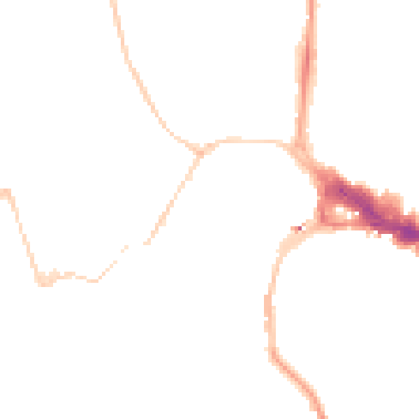 Night-time road noise heatmap for BS8 1AP
