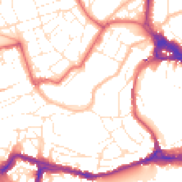 Daytime road noise heatmap for BS8 1AQ