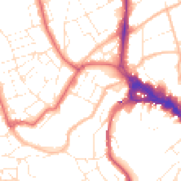 Daytime road noise heatmap for BS8 1AR