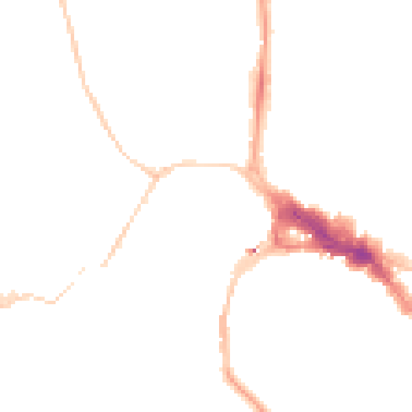 Night-time road noise heatmap for BS8 1AS