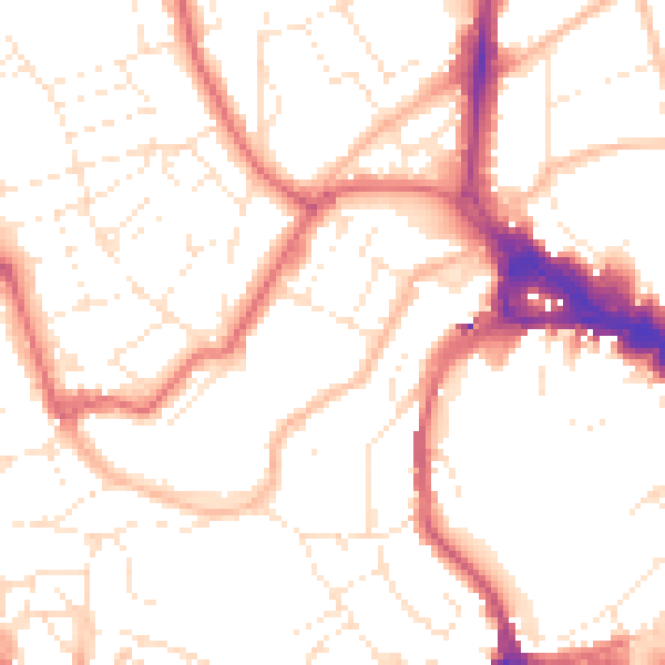 Daytime road noise heatmap for BS8 1AW