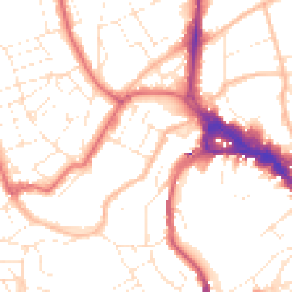 Daytime road noise heatmap for BS8 1AX