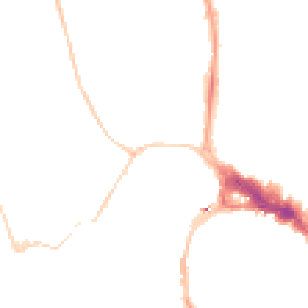 Night-time road noise heatmap for BS8 1BA