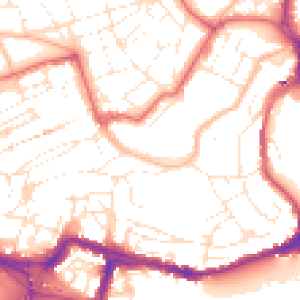 Daytime road noise heatmap for BS8 1BN
