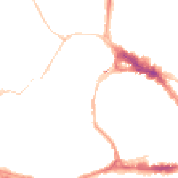 Night-time road noise heatmap for BS8 1BT