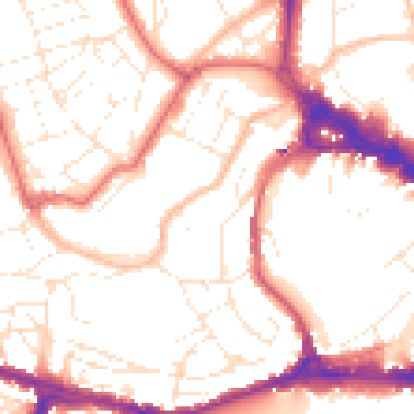Daytime road noise heatmap for BS8 1BU