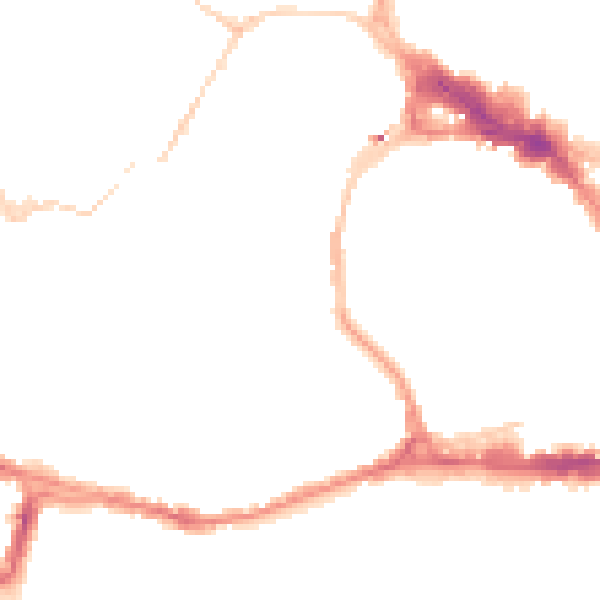 Night-time road noise heatmap for BS8 1DA