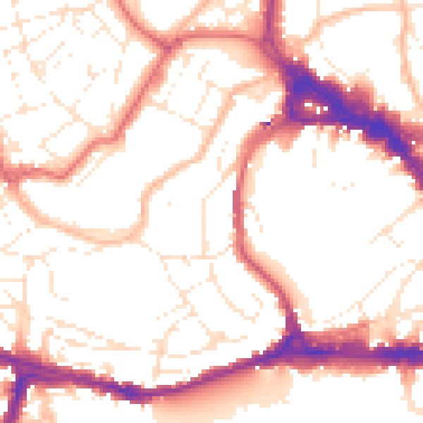 Daytime road noise heatmap for BS8 1DB