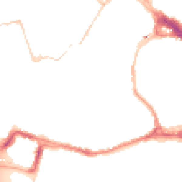 Night-time road noise heatmap for BS8 1DE