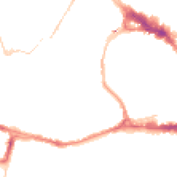 Night-time road noise heatmap for BS8 1DG
