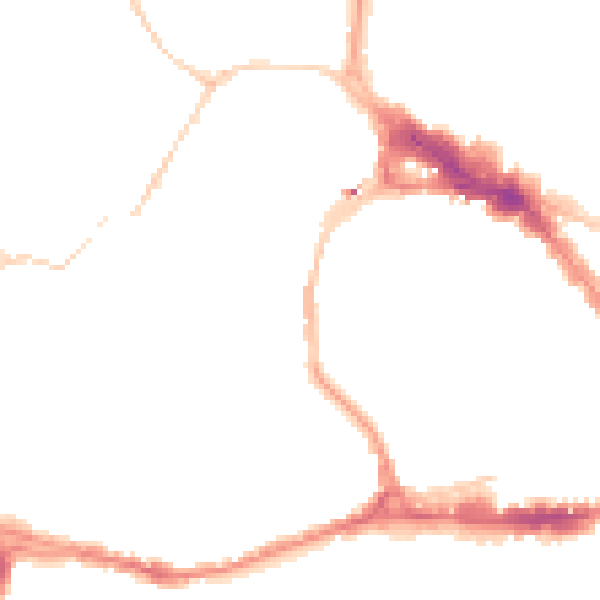 Night-time road noise heatmap for BS8 1DJ