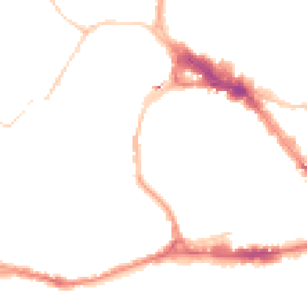 Night-time road noise heatmap for BS8 1DP