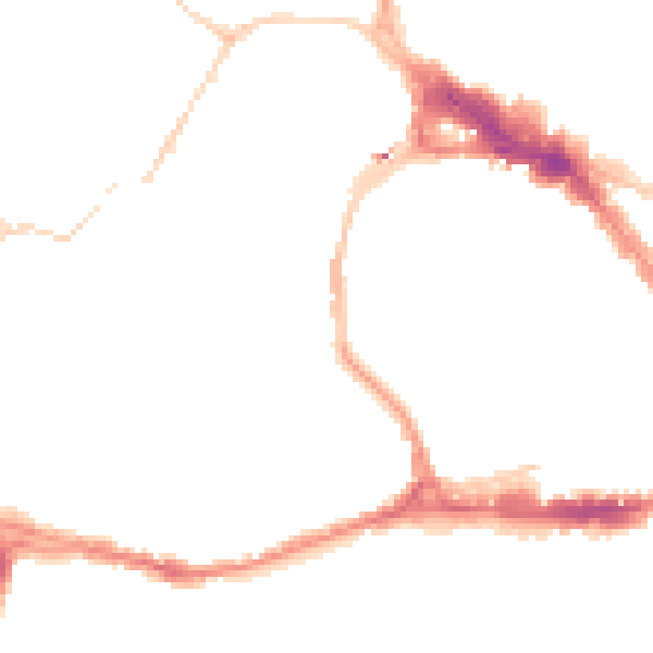 Night-time road noise heatmap for BS8 1DQ