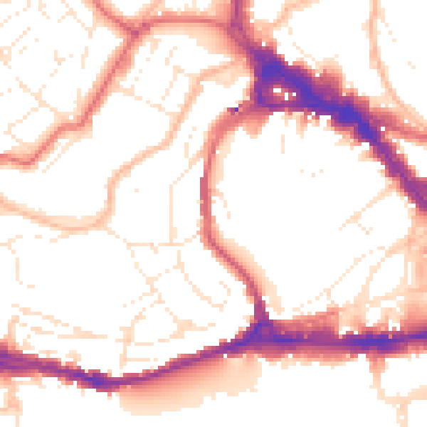 Daytime road noise heatmap for BS8 1DR