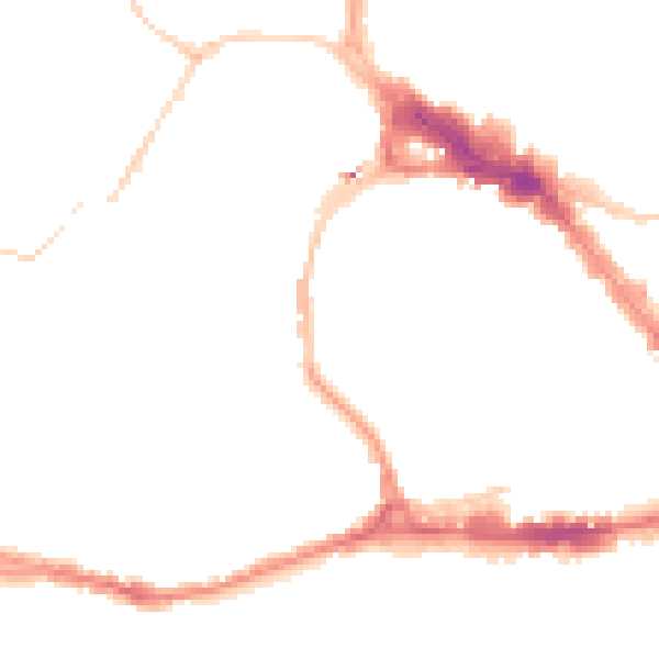 Night-time road noise heatmap for BS8 1DW