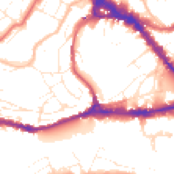 Daytime road noise heatmap for BS8 1DX