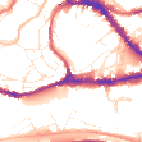 Daytime road noise heatmap for BS8 1EA