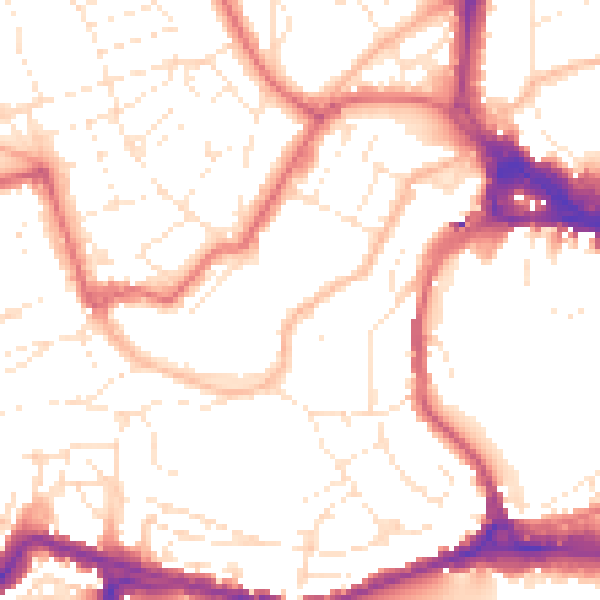 Daytime road noise heatmap for BS8 1EB