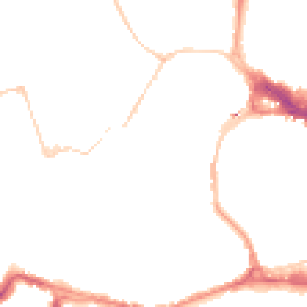 Night-time road noise heatmap for BS8 1EB