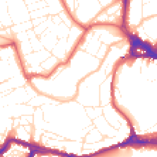 Daytime road noise heatmap for BS8 1ED