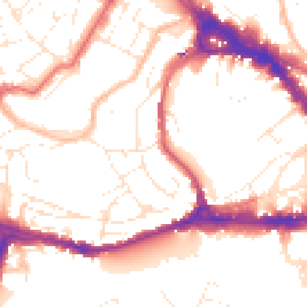 Daytime road noise heatmap for BS8 1FF