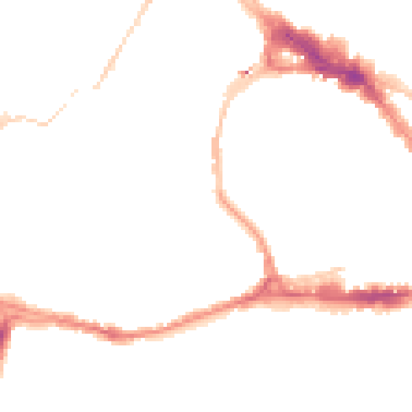 Night-time road noise heatmap for BS8 1FF