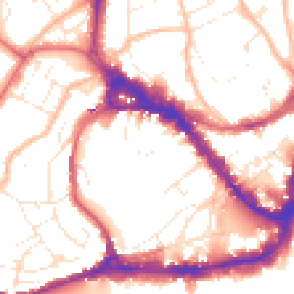 Daytime road noise heatmap for BS8 1HL