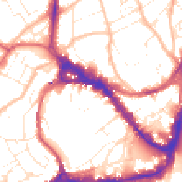 Daytime road noise heatmap for BS8 1HP
