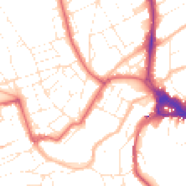 Daytime road noise heatmap for BS8 1LH