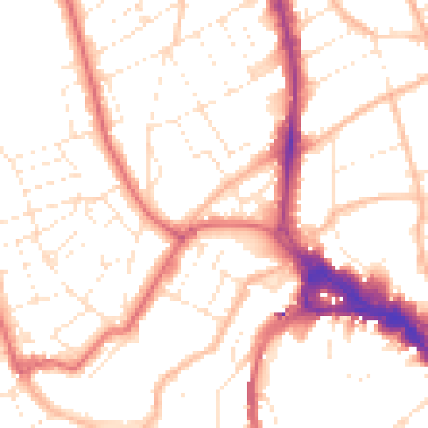 Daytime road noise heatmap for BS8 1NE