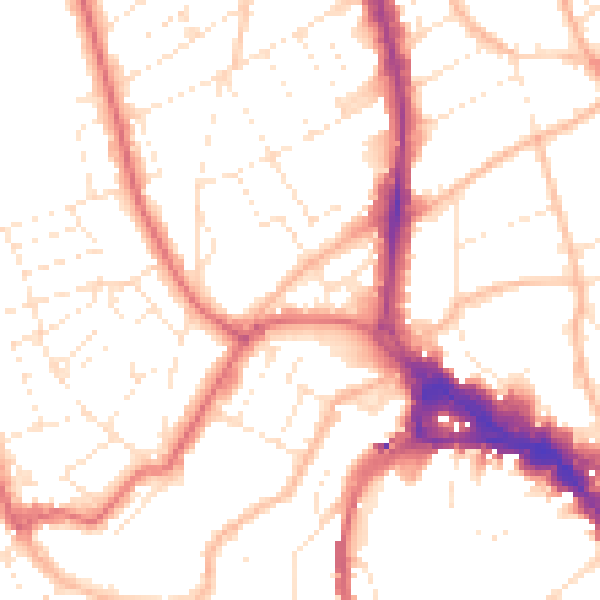 Daytime road noise heatmap for BS8 1RX