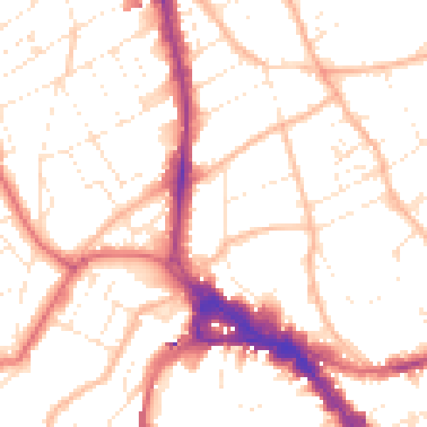 Daytime road noise heatmap for BS8 1SG