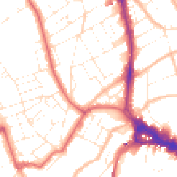 Daytime road noise heatmap for BS8 2EH