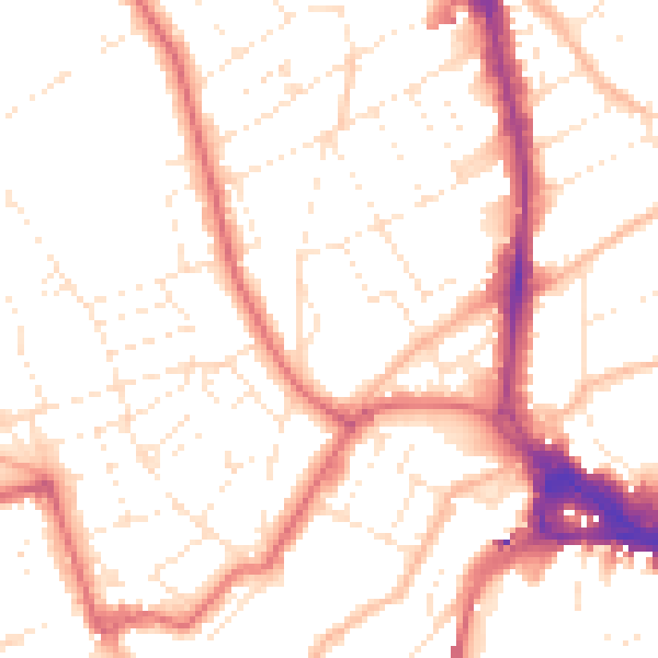 Daytime road noise heatmap for BS8 2EJ
