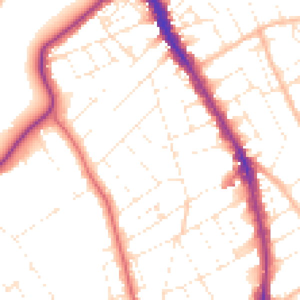 Daytime road noise heatmap for BS8 2HA