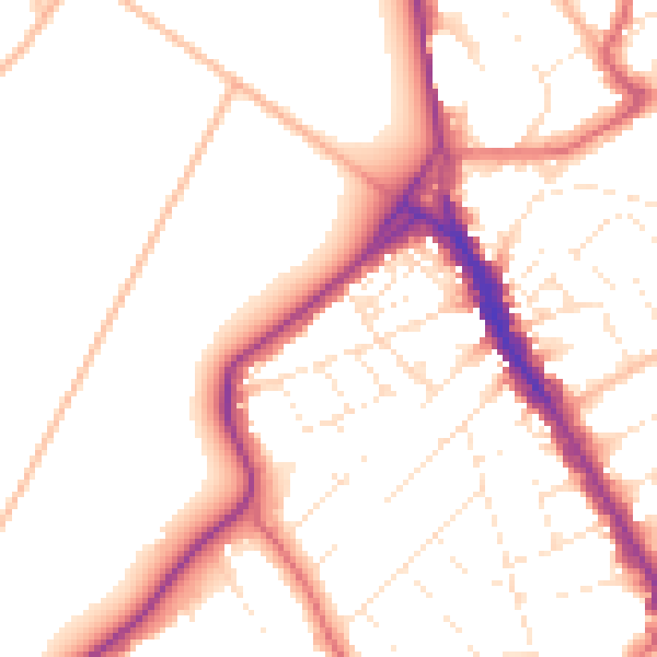 Daytime road noise heatmap for BS8 2HF