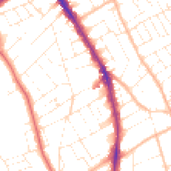 Daytime road noise heatmap for BS8 2HQ