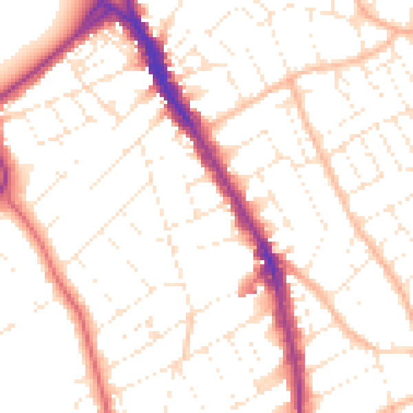 Daytime road noise heatmap for BS8 2QF