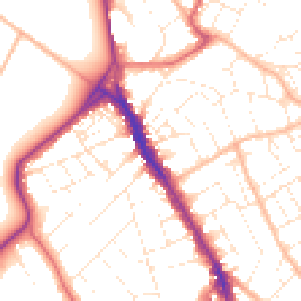 Daytime road noise heatmap for BS8 2RL