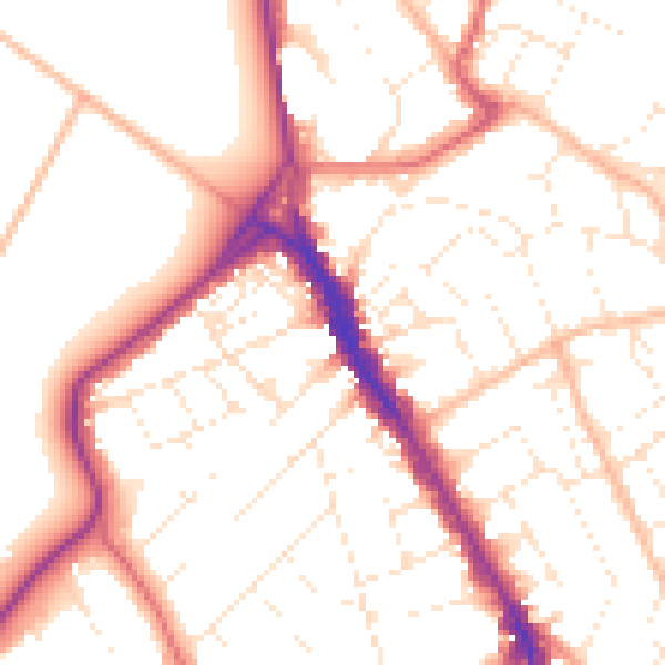 Daytime road noise heatmap for BS8 2RS