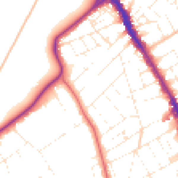 Daytime road noise heatmap for BS8 2SL