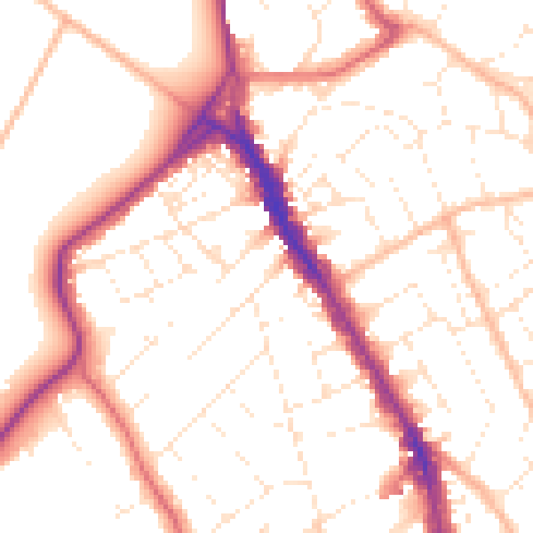 Daytime road noise heatmap for BS8 2SR