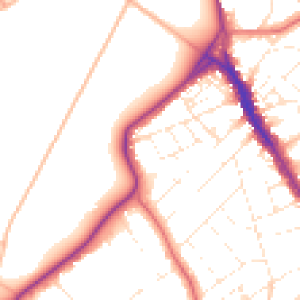 Daytime road noise heatmap for BS8 2TS