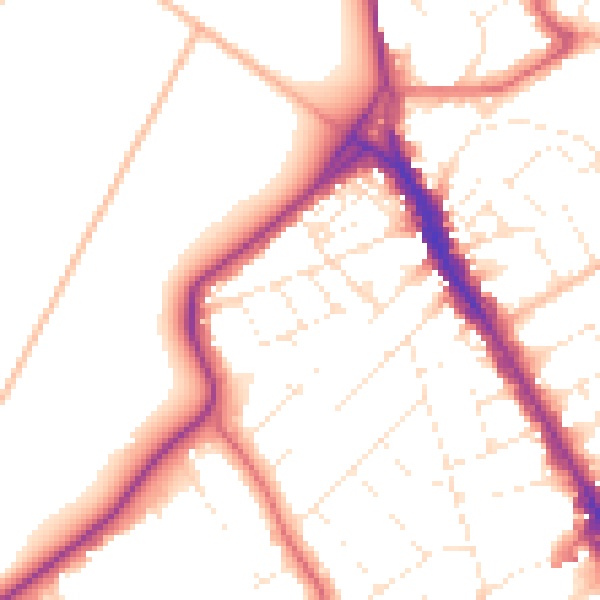 Daytime road noise heatmap for BS8 2TT
