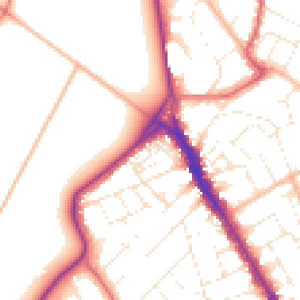 Daytime road noise heatmap for BS8 2UA