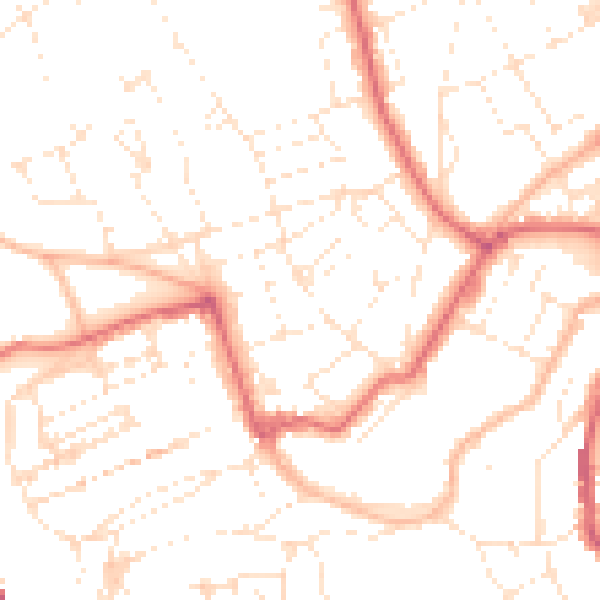 Daytime road noise heatmap for BS8 3AA