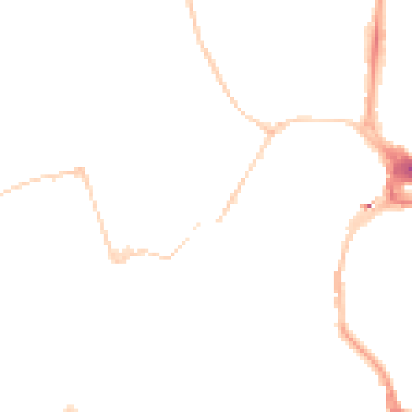 Night-time road noise heatmap for BS8 3AE