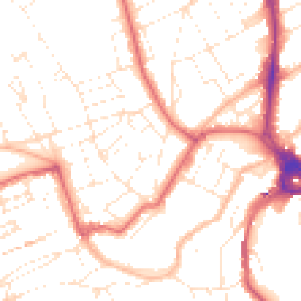 Daytime road noise heatmap for BS8 3AJ